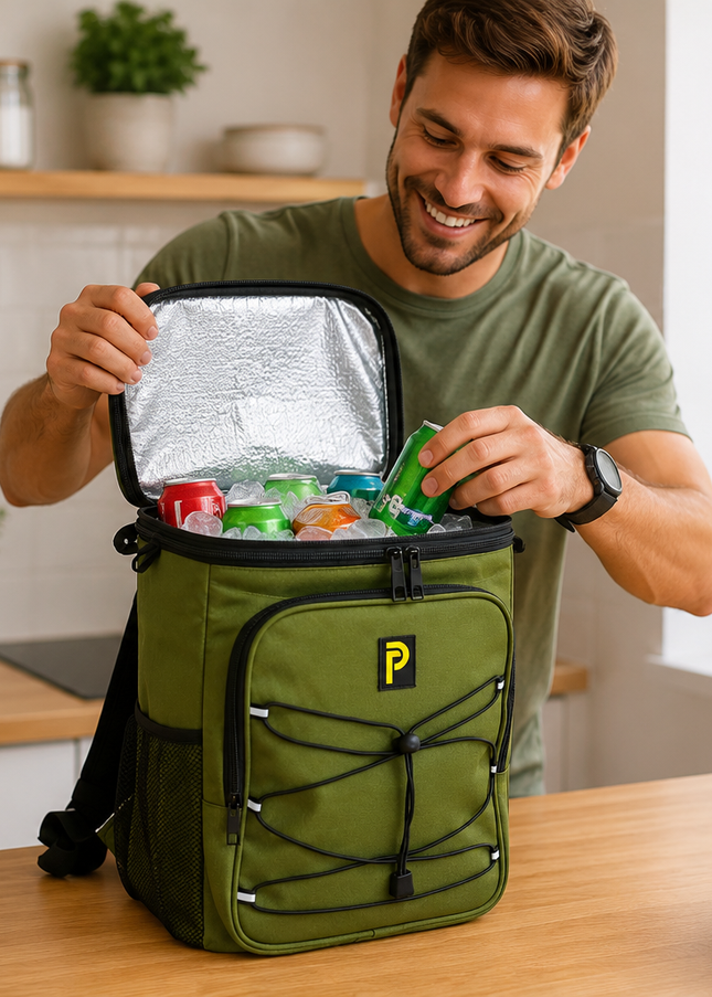 PIEP® Koelrugtas 25L - Geïsoleerde Koelrugzak voor Strand, Werk, Picknick & Festivals